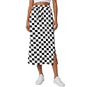 Lepunuo Women's High Waisted Sweat Maxi Skirt with Pockets Slit