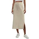 Lepunuo Women's High Waisted Sweat Maxi Skirt with Pockets Slit