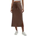 Lepunuo Women's High Waisted Sweat Maxi Skirt with Pockets Slit