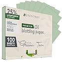 LERFOT Premium Natural Green Tea Oil Blotting Sheets for Face - 1x100 Sheets with Extra Large 5x3" Thick Blotting Paper for Oily Skin - Dispensable Portable Pack - Reduce Skin Acne - Makeup Friendly