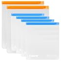 Lerine 6 Pack Reusable Freezer Bags Dishwasher Safe, 2 Gallon & 3 Gallon