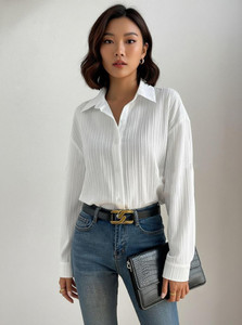 Leriya Fashion Casual Self Design Women White