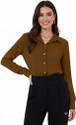 Leriya Fashion Casual Solid Women Brown Top