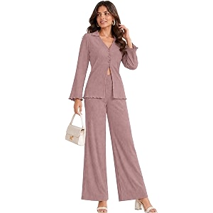 leriya fashion co ord set for women stylish  lycra jacquard cord set for women  relaxed fit v-neck full sleeve stretch fabric  casual travel office everyday coord outfit for woman  dress for woman