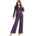 Leriya Fashion Co Ord Set for Women Stylish | Lycra Jacquard Cord Set for Women | Relaxed Fit V-Neck Full Sleeve Stretch Fabric | Casual Travel Office Everyday Coord Outfit for Woman | Dress for Woman