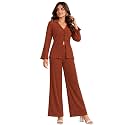 Leriya Fashion Co Ord Set for Women Stylish | Lycra Jacquard Cord Set for Women | Relaxed Fit V-Neck Full Sleeve Stretch Fabric | Casual Travel Office Everyday Coord Outfit for Woman | Dress for Woman