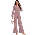 Leriya Fashion Co Ord Set for Women Stylish | Lycra Jacquard Cord Set for Women | Relaxed Fit V-Neck Full Sleeve Stretch Fabric | Casual Travel Office Everyday Coord Outfit for Woman | Dress for Woman