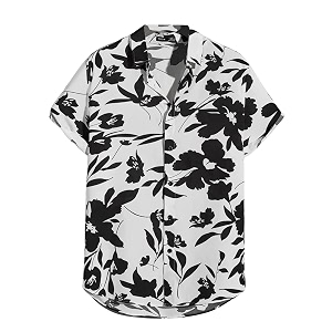 Leriya Fashion Mens Leaves Regular Fit Shirt