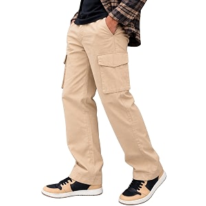 Leriya Fashion Mens Loose Low-Rise Baggy Cargo