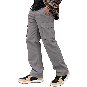 Leriya Fashion Mens Loose Low-Rise Baggy Cargo