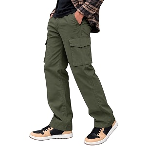 Leriya Fashion Mens Loose Low-Rise Baggy Cargo