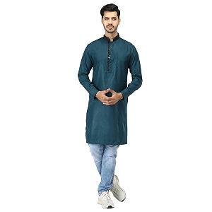 Leriya Fashion Mens Slub Cotton pathan Suit