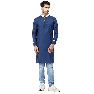 Leriya Fashion Mens Slub Cotton pathan Suit