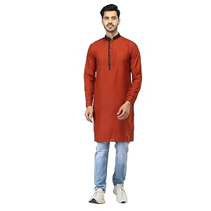 Leriya Fashion Mens Slub Cotton pathan Suit