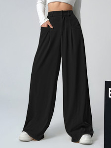 Leriya Fashion Regular Fit Women Black Trousers