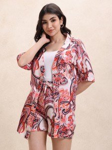 Leriya Fashion Shirt Regular Shorts Co-ords Set