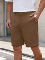 Leriya Fashion Solid Men Brown Denim Shorts