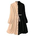 Leriya Fashion Women39s Colorblock Shirt Dress 