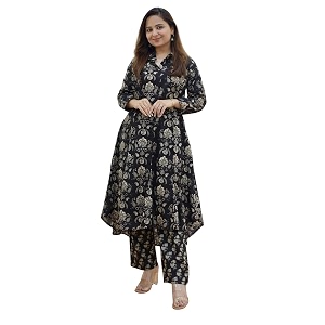 Leriya Fashion Womens Cotton Printed A-Line Kurti