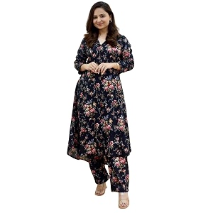 Leriya Fashion Womens Cotton Printed A-Line Kurti
