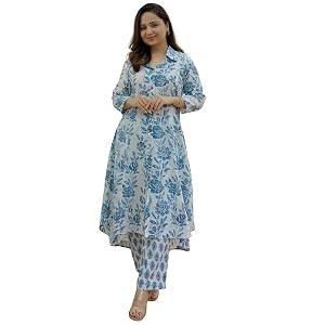 Leriya Fashion Womens Cotton Printed A-Line Kurti