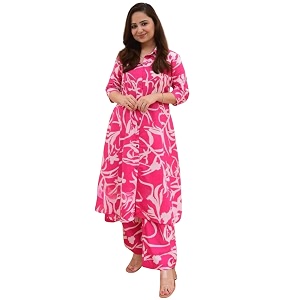 Leriya Fashion Womens Cotton Printed A-Line Kurti