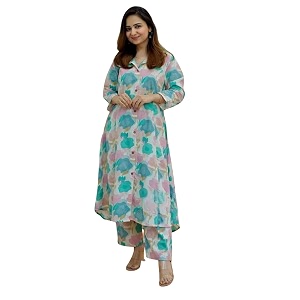 Leriya Fashion Womens Cotton Printed A-Line Kurti