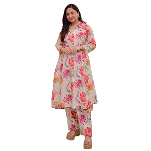 Leriya Fashion Womens Cotton Printed A-Line Kurti