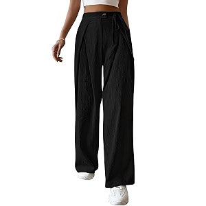Leriya Fashion Womens High Waist Wide Leg