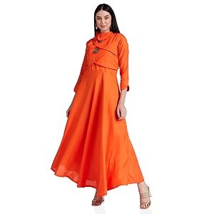 Leriya Fashion Womens Cotton Bustier Knee-Length Kurta