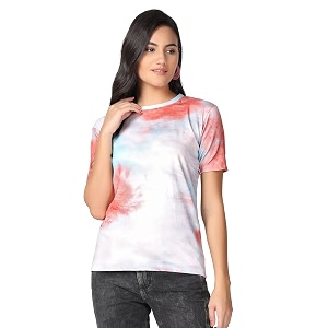 leriya fashion women39s rayon regular fit striped tie-dye top with half sleeves for office wear casual wear western short sleeve pajama sleep
