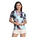 Leriya Fashion Women's Rayon Regular Fit Striped Tie-Dye Top With Half Sleeves for Office Wear, Casual Wear Western Short Sleeve Pajama Sleep