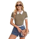 Leriya Fashion Women39s Ribbed Knit Polo Top