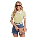 Leriya Fashion Women39s Ribbed Knit Polo Top