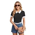 Leriya Fashion Women39s Ribbed Knit Polo Top