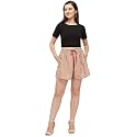 Leriya Fashion Women's Slub Rayon Linen Regular Hosiery Cotton Comfortable Shorts for Sports, Yoga, Daily Use Gym, Night Wear, Casual Wear for Women &amp; Girls (X-Large, Pink)