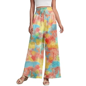 Leriya Fashion Womens Mid Rise Tie-Dye Loose
