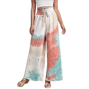 Leriya Fashion Womens Mid Rise Tie-Dye Loose