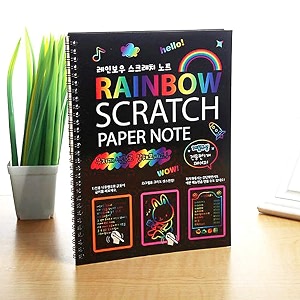 lerokas a4 rainbow art scratch paper book sheets with stylus  10 pagesmulticolor pack of 5 acrylic
