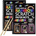 LEROKAS A4 Rainbow Art Scratch Paper Book Sheets with Stylus / 10 Pages/Multicolor (Pack of 1), acrylic
