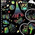 LEROKAS A4 Rainbow Art Scratch Paper Book Sheets with Stylus / 10 Pages/Multicolor (Pack of 3), acrylic
