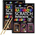 LEROKAS A4 Rainbow Art Scratch Paper Book Sheets with Stylus / 10 Pages/Multicolor (Pack of 10), acrylic