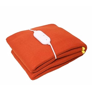premium polar electric bed warmer - electric under blanket - single bed size 30x60 inch with 3 heat settings amp dual safety feature with over heat protection-color multi orange