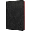 LeStallion Nice Black Notebook Ruled - Soft Cover Faux Leather Journal - 120GSM Premium Writing Paper - 200 Numbered Pages - A5 High End Black Journal Lined - Black Leather Journal For Men & Women