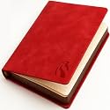 LeStallion Red Notebook For Writing - 120GSM A5 Red Journal For Fountain Pens - 210 Numbered Pages, Table Contents | High End Soft Cover Faux Leather Journal