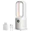 let'me Bladeless Desk Fan Small Quiet,5-Speed Bedside Table Fan with 3-Level Brightness Night Light, 72° Oscillation, 9-Hour Timer, Wired Power with Adapter,Fan for Bedroom Office Home,13x5 Incn