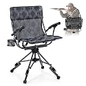 LET'S CAMP Folding Hunting Chair for Blinds 360 Degree Silent Swivel 330LBS