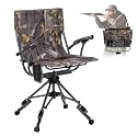 LET'S CAMP Folding Hunting Chair for Blinds 360 Degree Silent Swivel 330LBS