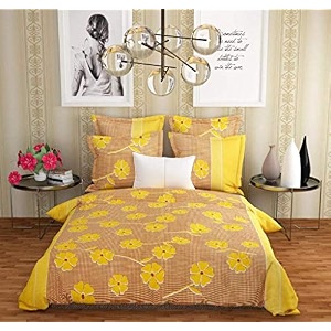 let39s care 144 tc cotton double bedsheet amp 2 pillow covers with stylish print for home dcor amp gifitng