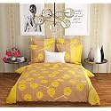 Let's Care 144 TC Cotton Double Bedsheet & 2 Pillow Covers with Stylish Print for Home Décor & Gifitng
